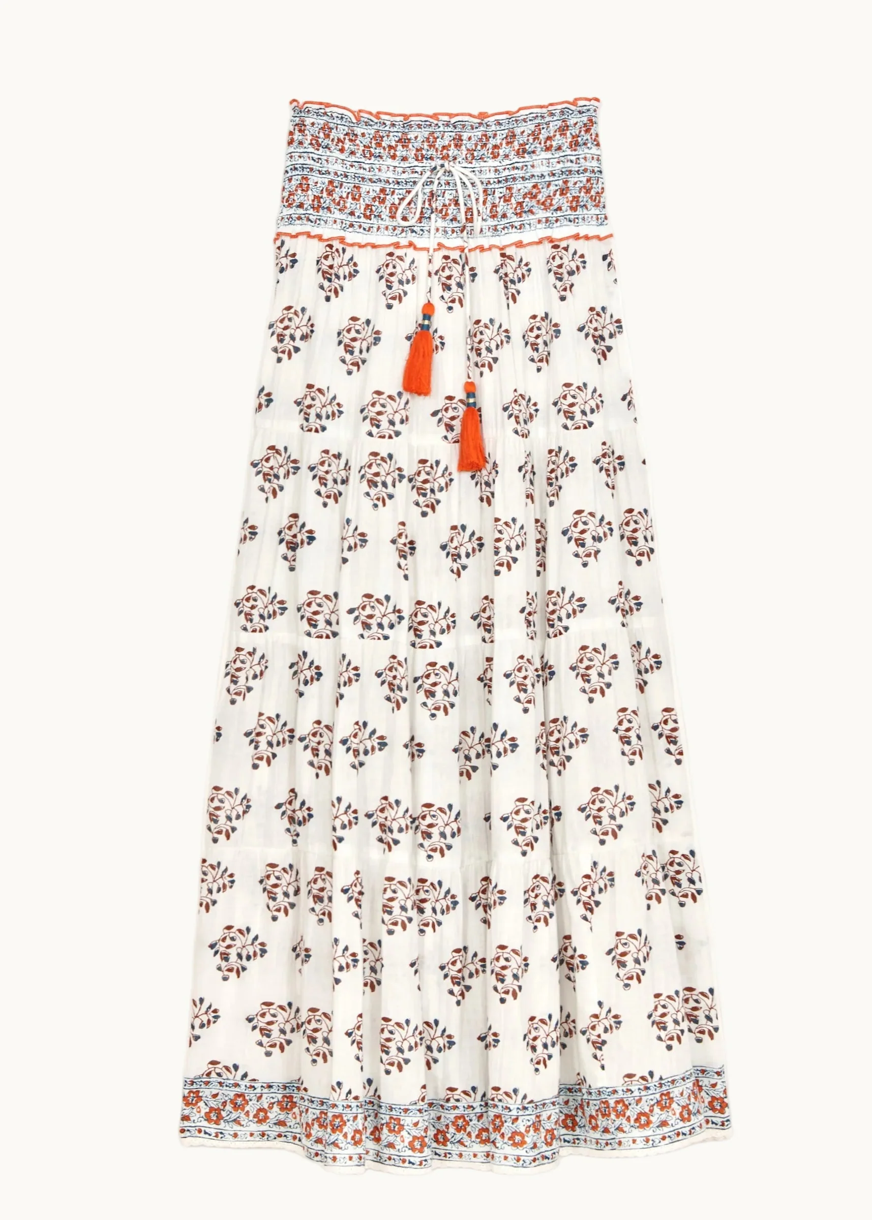 Stella Maxi Skirt - Ecru/Rust - Image 4