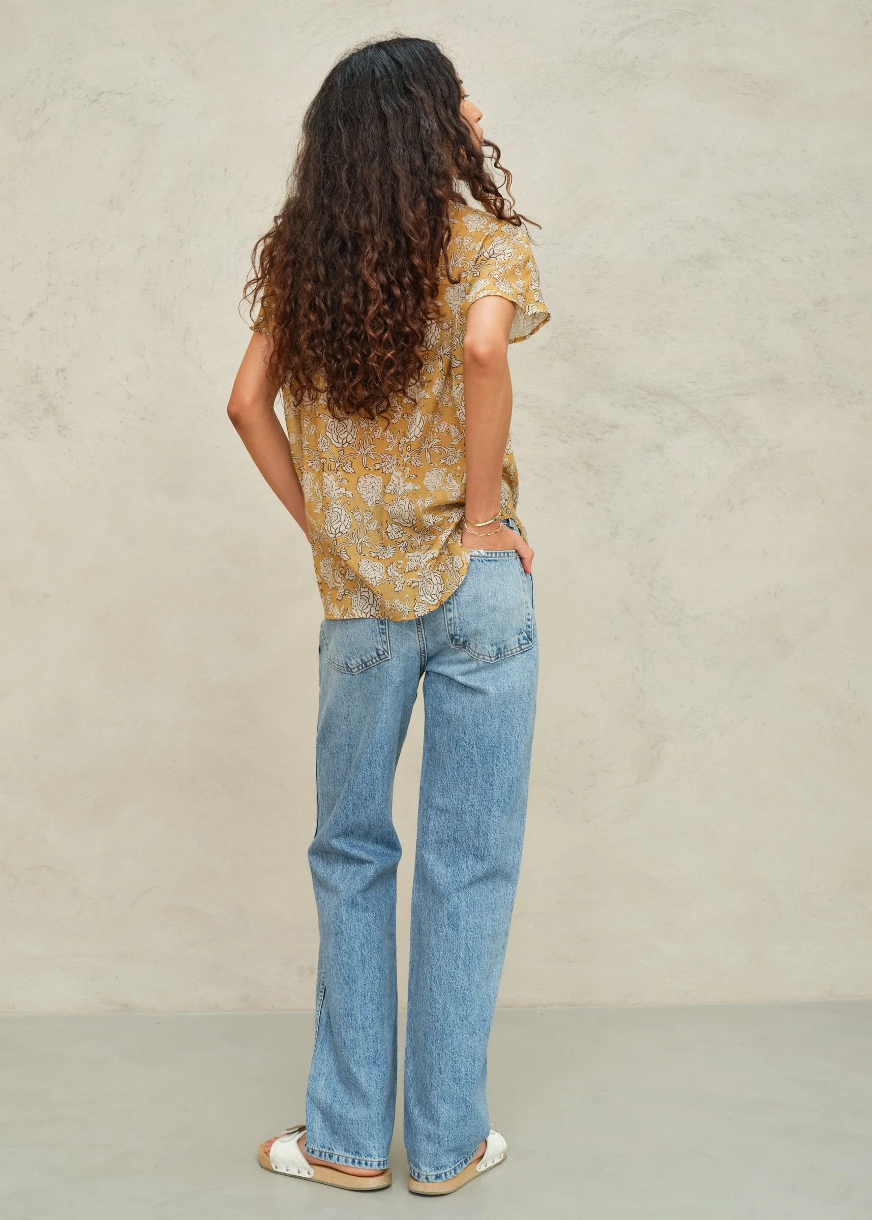 Tulsi Short Sleeve Top - Mustard - Image 4